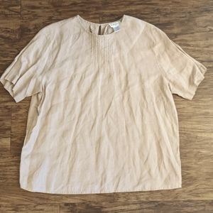 Tan Linen Top Size 16W